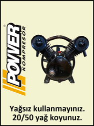 KOMPRESÖR KAFASI CV2090/8 - 8 Bar - Uygun olan hava deposu: 300 Lt - Hava Üretimi: 710 Lt/dk. - Uygun olan motor gücü: 5.5 HP - 380 Volt - POWER