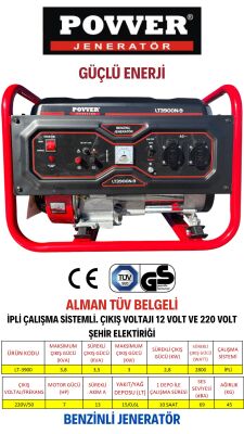 LT3900 3 Kw - 3.8 Kva BENZİNLİ JENERATÖR İpli - 1