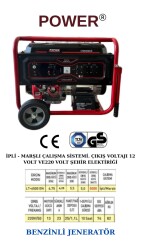 LT6500 EN 5,5 Kw - 6,75 Kva BENZİNLİ JENERATÖR İpli Marşlı - POWER