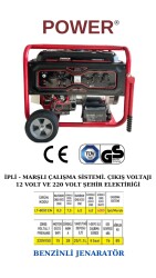 LT8000 EN 6,5 Kw - 8,0 Kva BENZİNLİ JENERATÖR İpli Marşlı - POWER