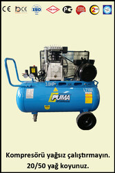 PUMA ( PROFESYONEL SERİSİ ) - PİSTONLU KOMPRESÖR - Hava Deposu: 100 Lt - Maksimum Basınç: 8 Bar - Hava Üretimi: 355 Lt/dk. - Motor Gücü: 3 HP - 220 Volt