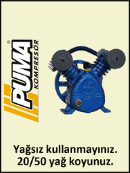 KOMPRESÖR KAFASI PE30 - 8 Bar - Uygun olan hava deposu: 200 Lt - Hava Üretimi: 350 lt./dk. - Uygun olan motor gücü: 3 HP - 220 Volt - PUMA ( ENDÜSTRİYEL SERİSİ )