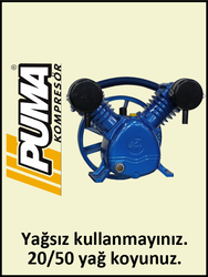 KOMPRESÖR KAFASI PE50 - 8 Bar - Uygun olan hava deposu: 300 Lt - Hava Üretimi: 645 lt./dk. - Uygun olan motor gücü: 5.5 HP - 380 Volt - PUMA ( ENDÜSTRİYEL SERİSİ )