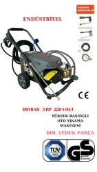 Povver PROFESYONEL (Bakır Sargılı) İNDÜKSİYON MOTORLU Yüksek Basınçlı Yıkama Makinası (3700 W - 180 Bar) - POWER