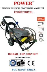 Povver PROFESYONEL (Bakır Sargılı) İNDÜKSİYON MOTORLU Yüksek Basınçlı Yıkama Makinası (3700 W - 180 Bar) - POWER
