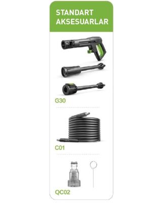 Povver PROFESYONEL (Bakır Sargılı) İNDÜKSİYON MOTORLU Yüksek Basınçlı Yıkama Makinası (2500 W-195 Bar) - 2
