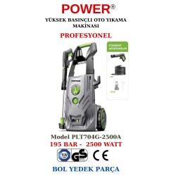 Povver PROFESYONEL (Bakır Sargılı) İNDÜKSİYON MOTORLU Yüksek Basınçlı Yıkama Makinası (2500 W-195 Bar) - POWER