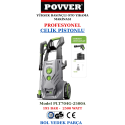 Povver PROFESYONEL (Bakır Sargılı) İNDÜKSİYON MOTORLU Yüksek Basınçlı Yıkama Makinası (2500 W-195 Bar) - 1