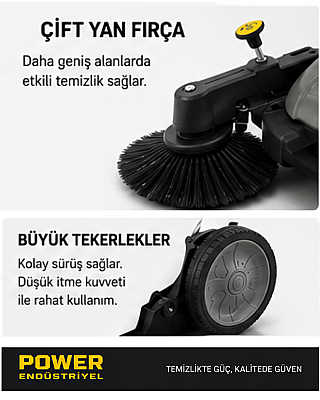POVVER Endüstriyel Mekanik Yer Süpürgesi - 5
