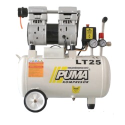 SESSİZ YAĞSIZ PİSTONLU KOMPRESÖR - 24 Lt - 1 HP - 8 Bar - Hava Üretimi: 135 Lt/dk. - 220 Volt - 2