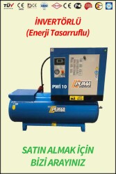 VİDALI SET KOMPRESÖR (kurutucusuz) - Hava Depolu - Akuple Motorlu - Düşük Devirli - İnvertörlü Enerji Tasarrufu Sağlayan - Düşük Ses Desibelli - Yüksek Verimli - LCD Ekranlı - Büyük Radyatörlü - 2 Yıl Garantili - Vidalı Kompresör - 1