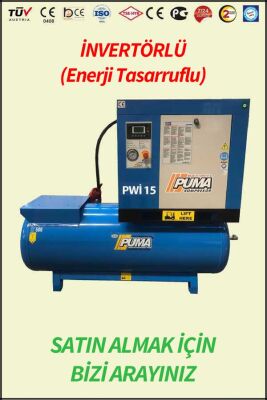VİDALI SET KOMPRESÖR (kurutucusuz) - Hava Depolu - Akuple Motorlu - Düşük Devirli - İnvertörlü Enerji Tasarrufu Sağlayan - Düşük Ses Desibelli - Yüksek Verimli - LCD Ekranlı - Büyük Radyatörlü - 2 Yıl Garantili - Vidalı Kompresör - 1