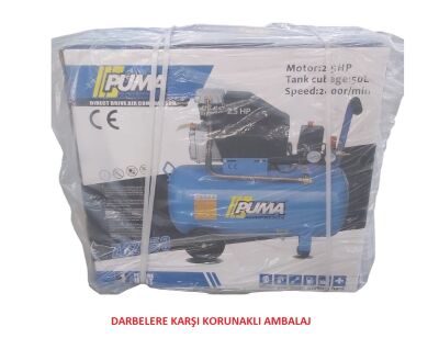 PİSTONLU KOMPRESÖR - 50 Lt - 2.5 HP - 8 Bar - Hava Üretimi: 200 Lt/dk. - 220 Volt - 2