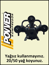 KOMPRESÖR KAFASI V3090/8 - 8 Bar - Uygun olan hava deposu: 500 Lt - Hava Üretimi: 900 lt./dk. - Uygun olan motor gücü: 7.5 HP - 380 Volt - POWER