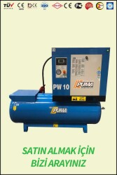 VİDALI SET KOMPRESÖR (kurutucusuz) - Hava Depolu - Akuple Motorlu - Düşük Devirli - Düşük Ses Desibelli - Yüksek Verimli - LCD Ekranlı - Büyük Radyatörlü - 2 Yıl Garantili - Vidalı Kompresör - PUMA ( PWD 10 )