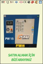 VİDALI KOMPRESÖR Akuple Motorlu - Düşük Devirli - Düşük Ses Desibelli - Yüksek Verimli - LCD Ekranlı - Büyük Radyatörlü - 2 Yıl Garantili - Vidalı Kompresör - PUMA ( PW 15 )