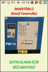 VİDALI KOMPRESÖR Akuple Motorlu - Düşük Devirli - İnvertörlü Enerji Tasarrufu Sağlayan - Düşük Ses Desibelli - Yüksek Verimli - LCD Ekranlı - Büyük Radyatörlü - 2 Yıl Garantili - Vidalı Kompresör - PUMA ( PWİ 10 ) İNVERTÖRLÜ (Enerji tasarruflu)