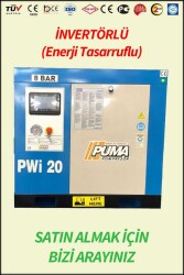 VİDALI KOMPRESÖR Akuple Motorlu - Düşük Devirli - İnvertörlü Enerji Tasarrufu Sağlayan - Düşük Ses Desibelli - Yüksek Verimli - LCD Ekranlı - Büyük Radyatörlü - 2 Yıl Garantili - Vidalı Kompresör - PUMA ( PWİ 20 ) İNVERTÖRLÜ (Enerji tasarruflu)